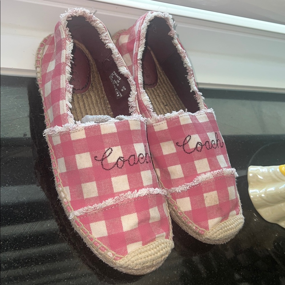 Coach Celina Gingham Espadrille EUC - Picture 2 of 8